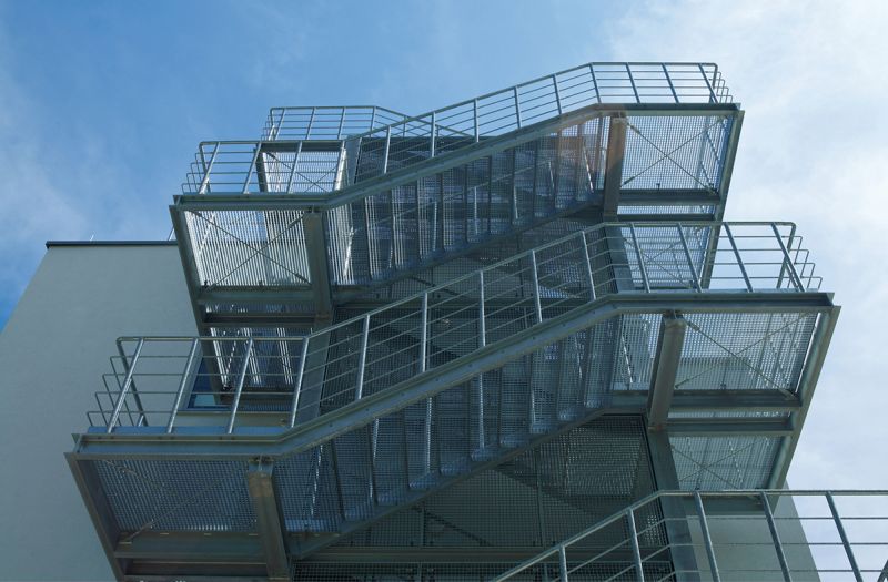 Fire Escapes / Fire Exit Stairs Straight Staircases - MEISER