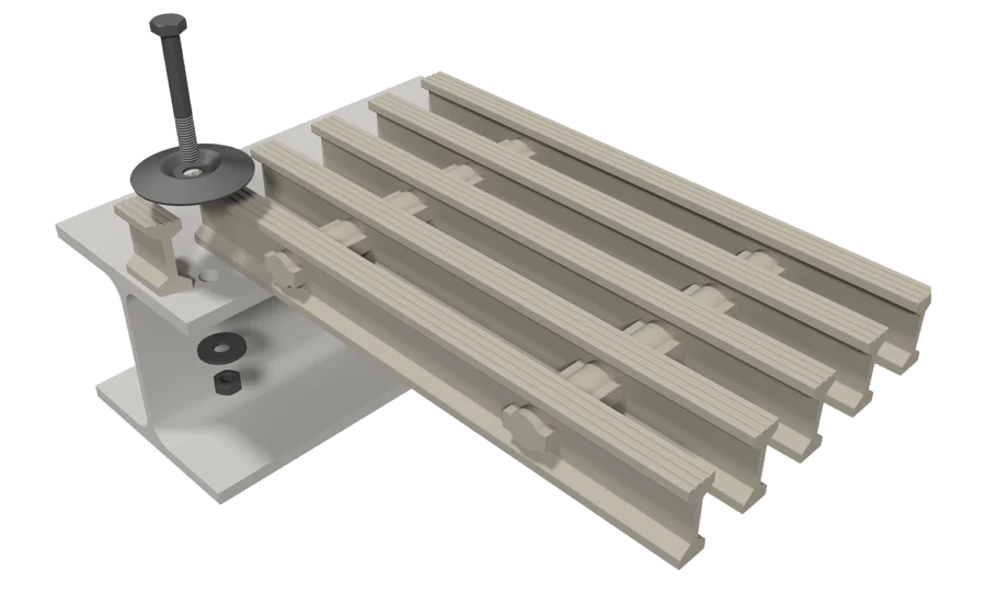 GRP I + T profile grating direct screw connection M2900