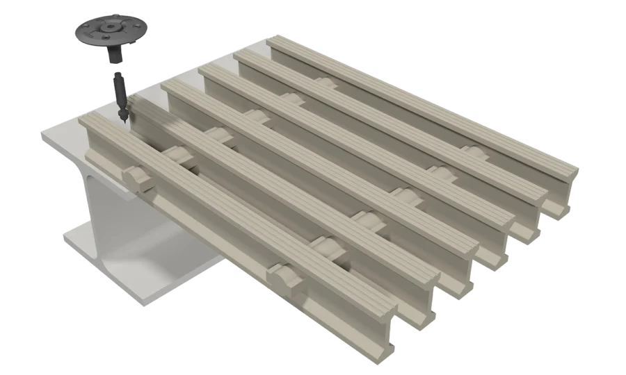GRP I + T profiled grating, set bolt fastening